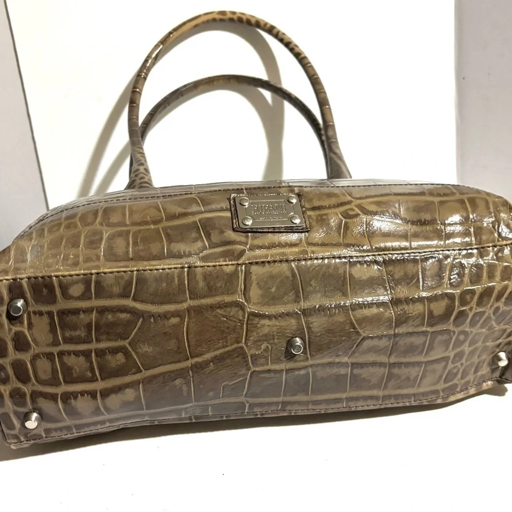 Ripani Elegant Crocodile-Embossed leather brown tan Handbag
